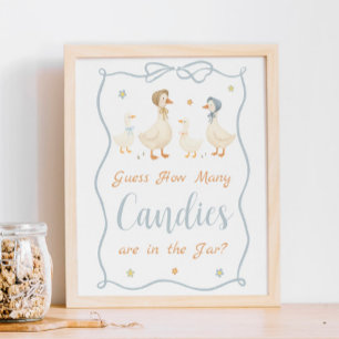 Dommige Gans Baby Shower Raad Hoeveel Snoepjes Poster