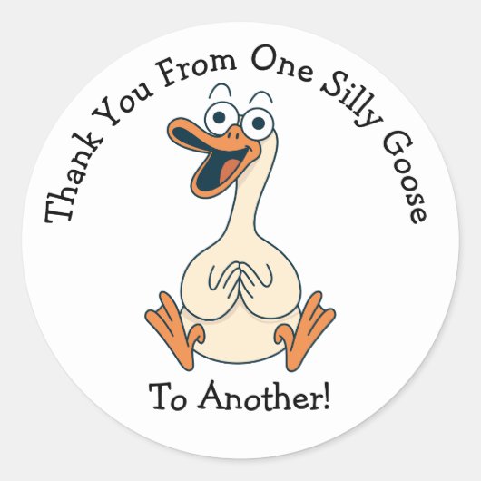 Dommige Gans Bedankt Ronde Sticker (Voorkant)