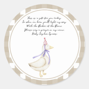 Dommige Gans Bid Kaars Ronde Sticker