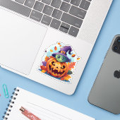 Dommige Halloween Monster Sticker (Laptop met iPhone)