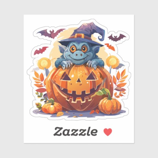 Dommige Halloween-monstrum Sticker (Vel)