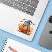 Dommige Halloween-monstrum Sticker (Laptop met iPhone)