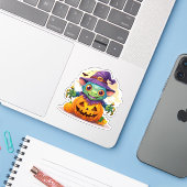 Dommige Halloween-monstrum Sticker (Laptop met iPhone)