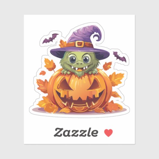 Dommige Halloween-monstrum Sticker (Vel)