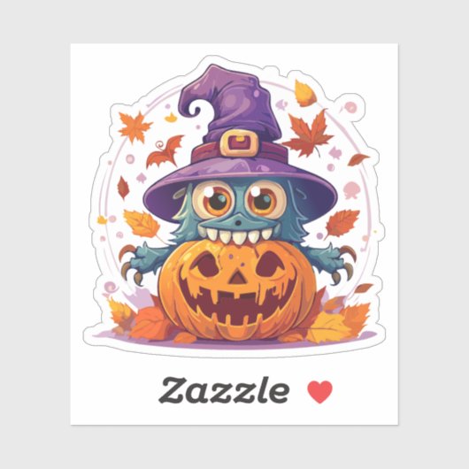 Dommige Halloween-monstrum Sticker (Vel)