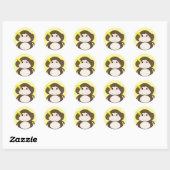 Dommige Kleine Aap Ronde Sticker (Vel)
