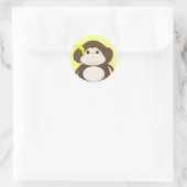 Dommige Kleine Aap Ronde Sticker (Tas)