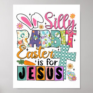 Dommige Konijn Paasfeest Schattig Konijn Christeli Poster