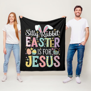 Dommige Konijn Pasen Is Voor Jezus Schattig Konijn Fleece Deken