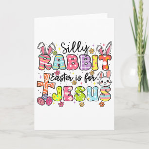 Dommige Konijn Pasen Is Voor Jezus Schattig Konijn Kaart