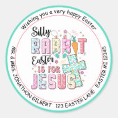 Dommige Konijn Pasen Sticker (Voorkant)