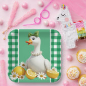 Dommige Witte Gans Papieren Bordje (Feest)