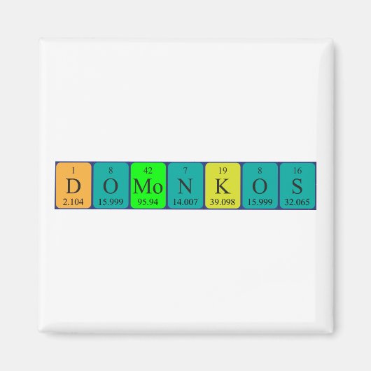 Domonkos periodieke tabelnaam magneet (Voorkant)