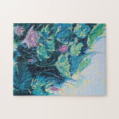Dompel jezelf onder in Abstracte Paarse Bloemen Legpuzzel (Horizontaal)