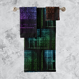 Dompel jezelf onder in digitale dromen: Binary Bli Bad Handdoek