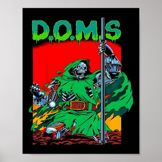 Doms Funny Spier Gym Gewichtheffen Bodybuilding F Poster (Voorkant)