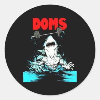 Doms Shark Gym Fitness Gewichtheffen Bodybuilding Ronde Sticker