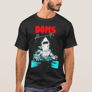 DOMS Shark Gym Fitness Gewichtheffen Bodybuilding T-shirt