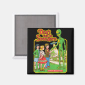 Don&#39;t Praat Met Vreemdelingen Alien UFO Retro  Magneet (Voorkant / Achterkant)