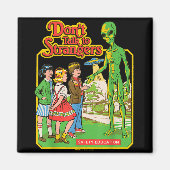 Don't Praat Met Vreemdelingen Alien UFO Retro Magneet (Voorkant)