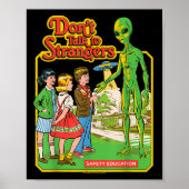 Don't Praat Met Vreemdelingen Alien UFO Retro Poster (Voorkant)