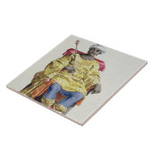 Don Alvares, Koningin, uit de Receuil des Receuil Tegeltje (Zijkant)