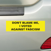 DON BLAME NIET BUMPERSTICKER (Op auto)