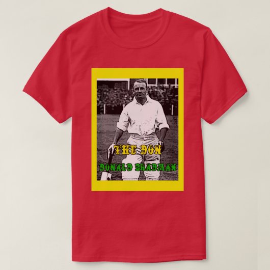 Don Bradman Cricket Briefkaart Classic TShirt (Design voorkant)