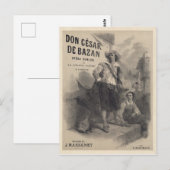 Don César de Bazan première poster (1872) Briefkaart (Voorkant / Achterkant)