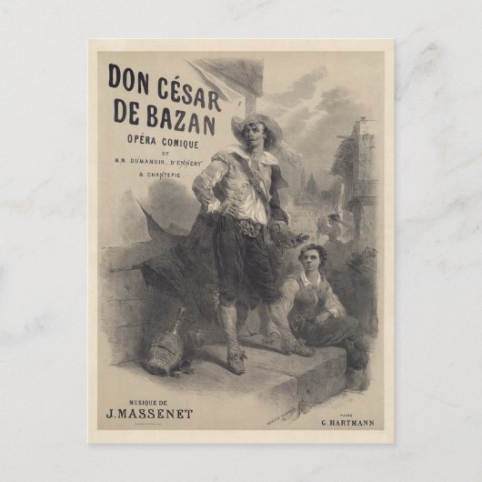 Don César de Bazan première poster (1872) Briefkaart (Voorkant)