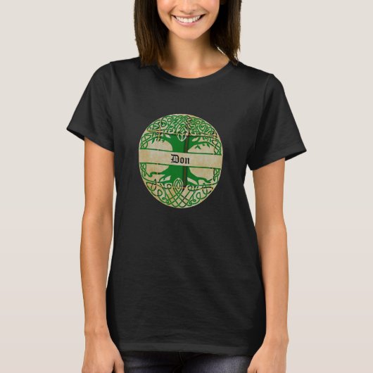 Don Clan Tartan Tree of Life Scottish Surname T-shirt (Voorkant)