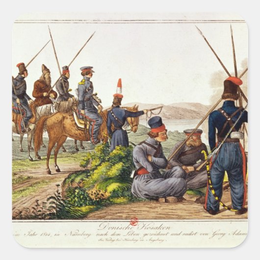 Don Cossacks in 1814 Vierkante Sticker (Voorkant)
