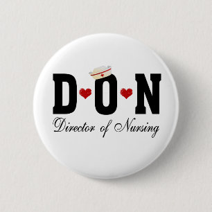 DON Director of Nursing Ronde Button 5,7 Cm