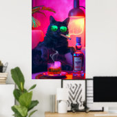 Don Gatto's nachthemd | Fancy kat Drink whisky Poster (Thuiskantoor)