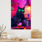 Don Gatto's nachthemd | Fancy kat Drink whisky Poster (Keuken)