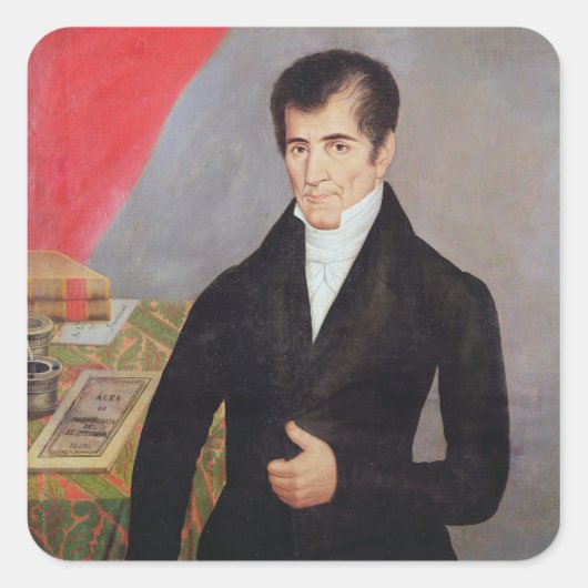 Don Jose Cecilio del Valle Vierkante Sticker (Voorkant)