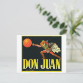 Don Juan  Crate Label Briefkaart (Staand voorkant)