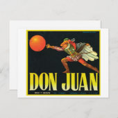 Don Juan  Crate Label Briefkaart (Voorkant / Achterkant)