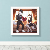 Don Lupo Canino "Valentijnen" Canvas Afdruk (Insitu (Houten vloer))