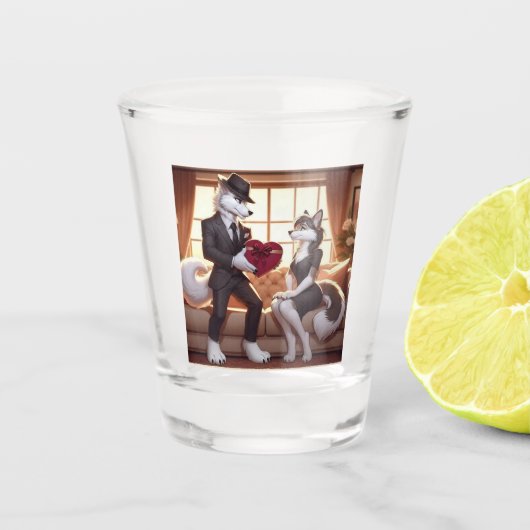 Don Lupo Canino "Valentijnen" Shot Glas (Voorkant)