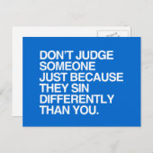 DON NIEMAND OMDAT ZE ANDERS ZIEN BRIEFKAART (Voorkant / Achterkant)