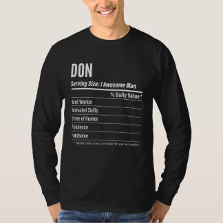 Don  Nutritional Facts Serving Size Calories T-shirt