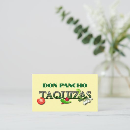 Don Pancho Taquizas Visitekaartje (Staand voorkant)