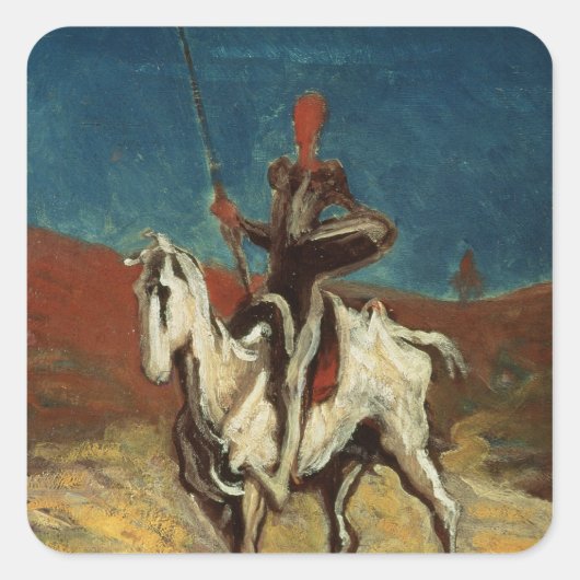 Don Quichot, c.1865-1870 Vierkante Sticker (Voorkant)