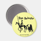 Don Quichot en Sancho Panza grafische kunstmagneet Magneet (Voorkant / Achterkant)