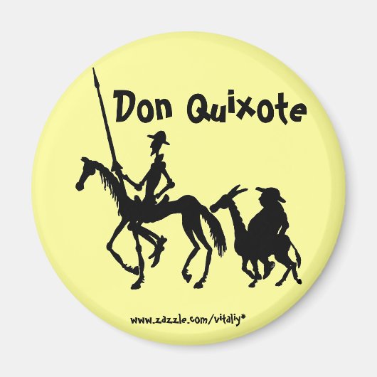 Don Quichot en Sancho Panza grafische kunstmagneet Magneet (Voorkant)