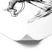 Don Quichot en Sancho Panza inkt pen tekenen kunst Poster (Hoek)