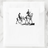Don Quichot en Sancho Panza kunst Rechthoekige Sticker (Tas)