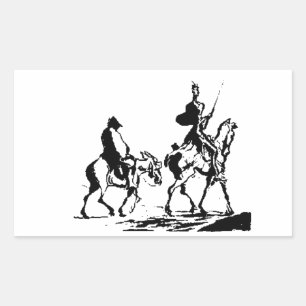 Don Quichot en Sancho Panza kunst Rechthoekige Sticker