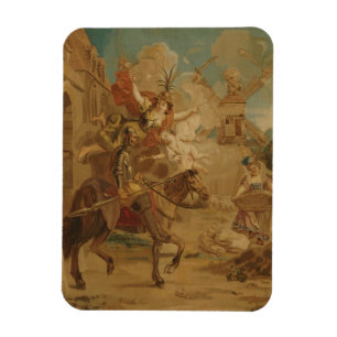 Don Quichot geleid door Dwaasheid, 18e-eeuwse wand Magneet